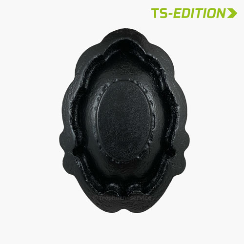 ovales Grandelschild schwarz mit Verzierungen