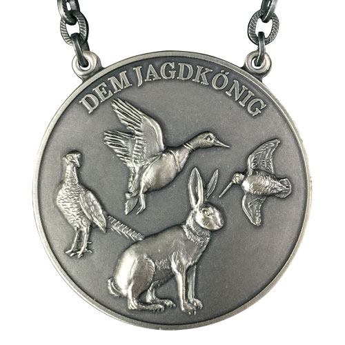 Jagd-/Königskette – Motiv NIEDERWILD in altsilber
