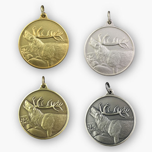 Jagdmedaille – Motiv ROTHIRSCH in 4 Farbvarianten