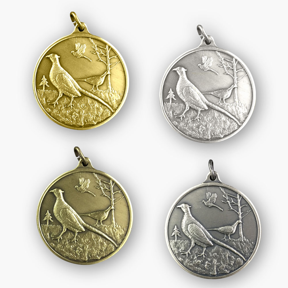 Jagdmedaille – Motiv FASAN in 4 Farbvarianten