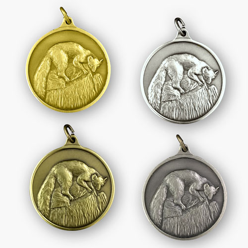 Jagdmedaille – Motiv MARDER in 4 Farbvarianten