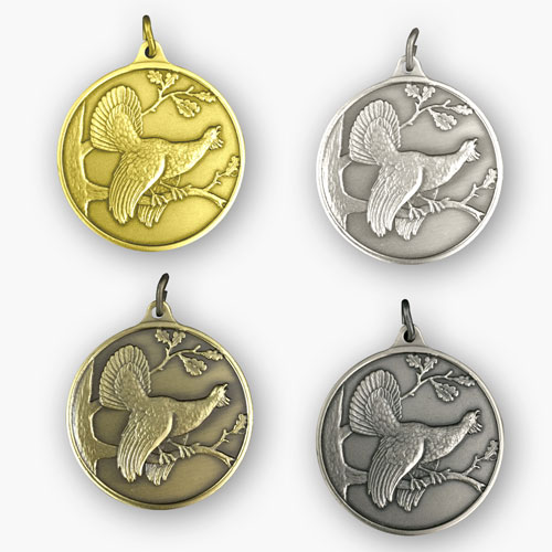 Jagdmedaille – Motiv AUERHAHN in 4 Farbvarianten