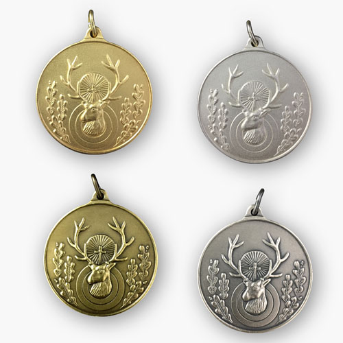 Jagdmedaille – Motiv HUBERTUSHIRSCH in 4 Farbvarianten