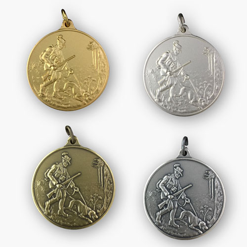 Jagdmedaille – Motiv HUNDEFÜHRER in 4 Farbvarianten
