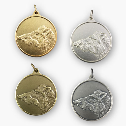 Jagdmedaille – Motiv KEILERKOPF in 4 Farbvarianten