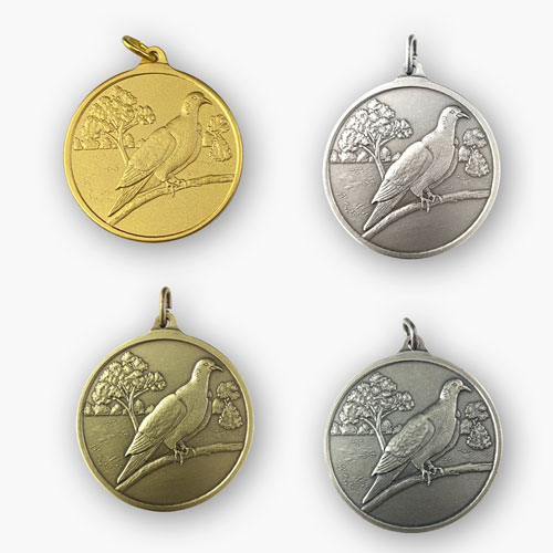 Jagdmedaille – Motiv RINGELTAUBE in 4 Farbvarianten