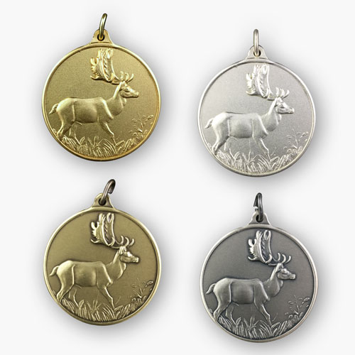 Jagdmedaille – Motiv DAMHIRSCH in 4 Farbvarianten