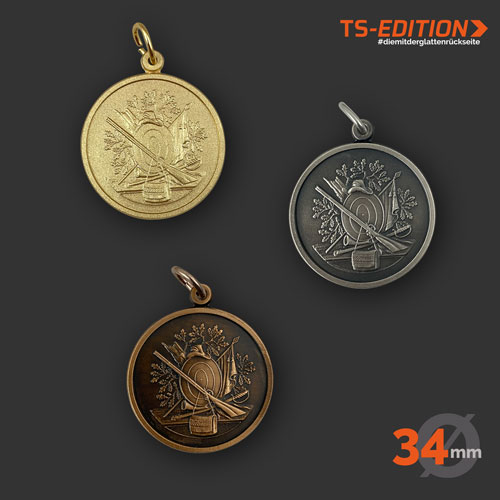 Jagdmedaille „TS-EDITION“ – Motiv BRAUCHTUM JAGD (34 mm) in 3 Farbvarianten