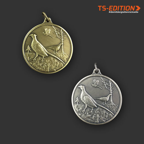 Jagdmedaille „TS-EDITION“ – Motiv FASAN in 2 Farbvarianten
