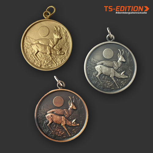 Jagdmedaille „TS-EDITION“ – Motiv REHWILD in 3 Farbvarianten