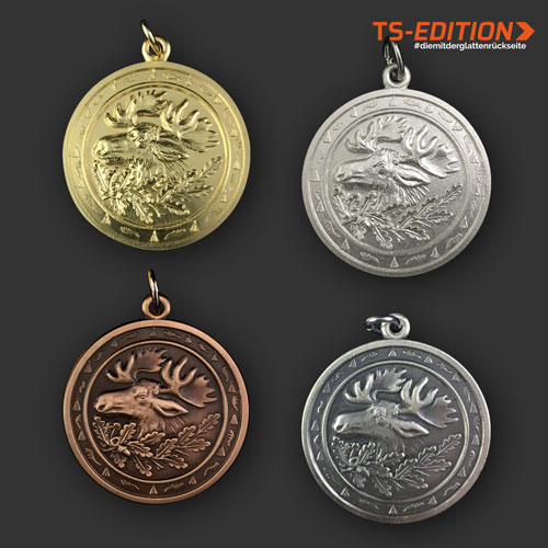 Jagdmedaille „TS-EDITION“ – Motiv ELCH in 4 Farbvarianten
