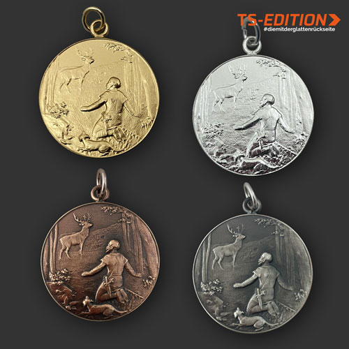 Jagdmedaille „TS-EDITION“ – Motiv SANKT HUBERTUS in 4 Farbvarianten
