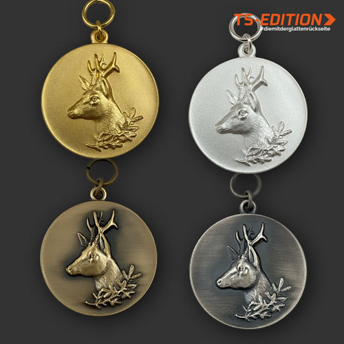 Jagdmedaille „TS-EDITION“ – Motiv REHBOCK in 4 Farbvarianten