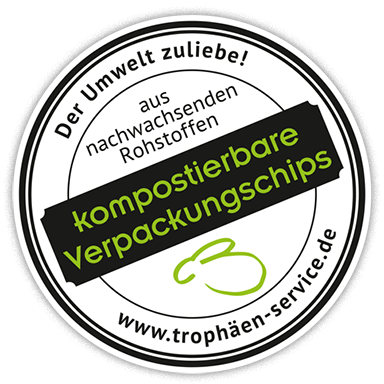 Logo - Der Umwelt zuliebe mit kompostierbaren Verpackungschips