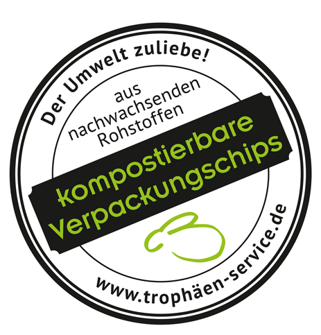 Logo Trophäen-Service – kompostierbare Verpackungschips