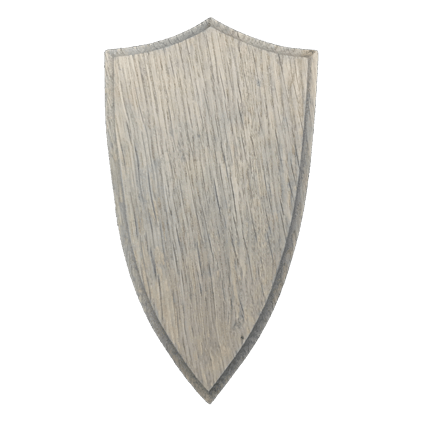 Eichenschild in Wappenform grau gebeizt